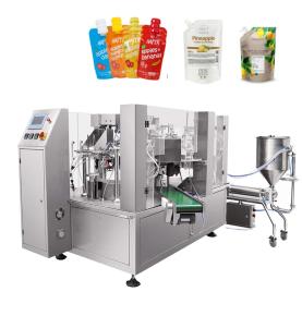 Rotary Spout Pouch Filling & Capping Machine for Fruit Juice & Puree